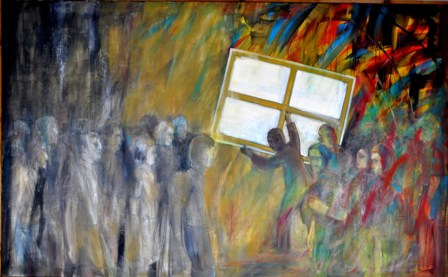 Die Passon des Künstlers 2., Öl/Lw., 150 x 250 cm