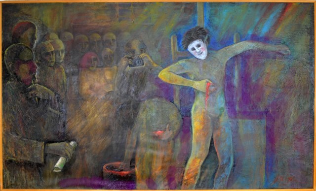 Die Passion des Künstlers 3., Öl/Lw., 150 x 250 cm